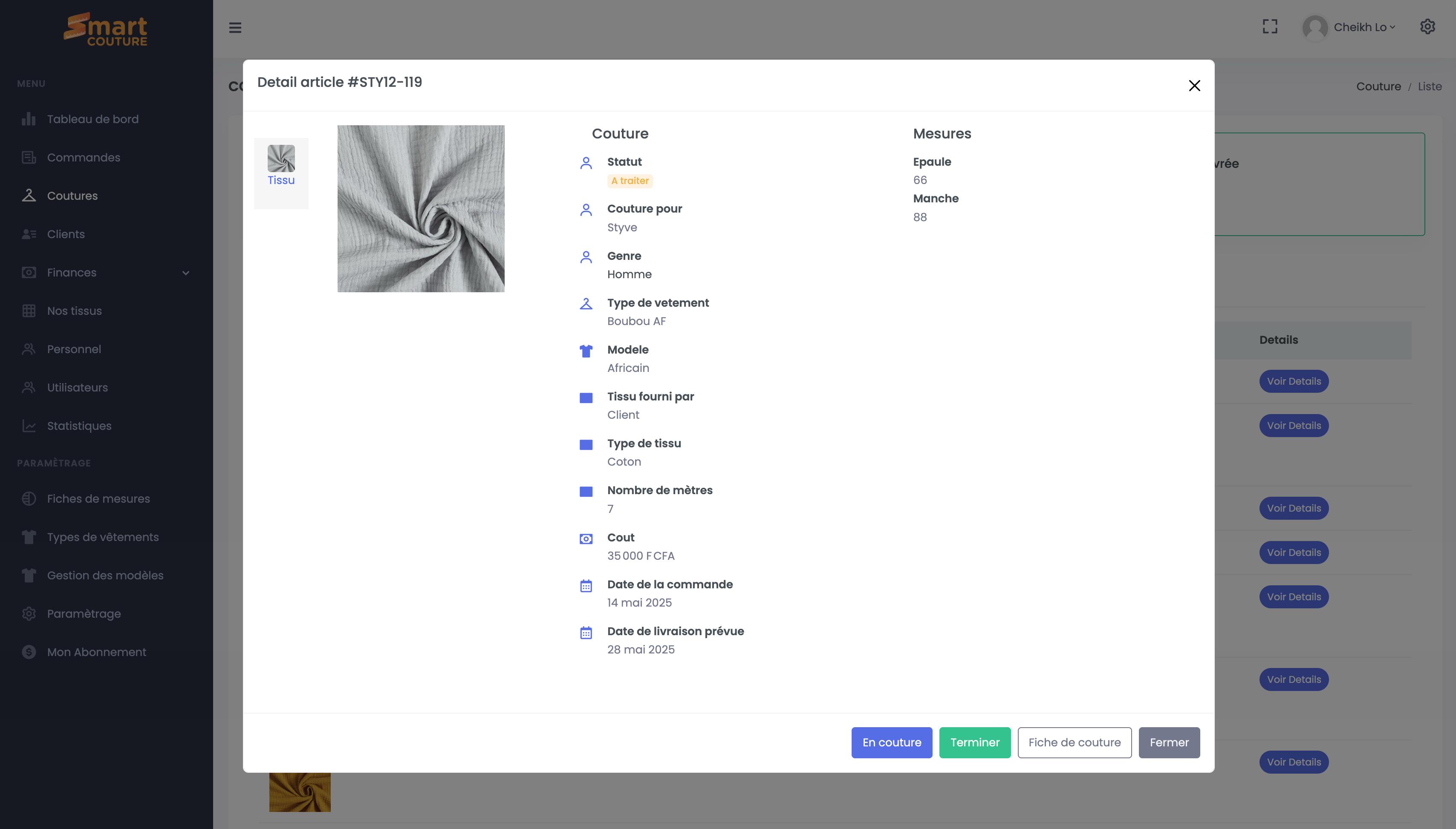 SmartCouture - Gestion d'atelier de couture